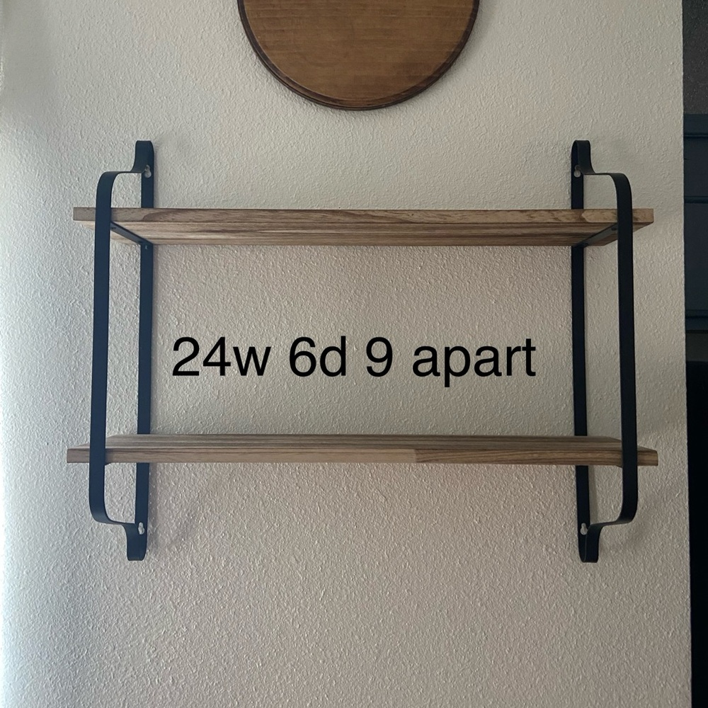Wood and Metal Wall Shelf